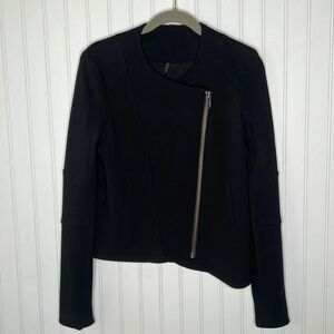 Helmut Lang Black Moto Double Zip Up Jacket Size Extra Small**